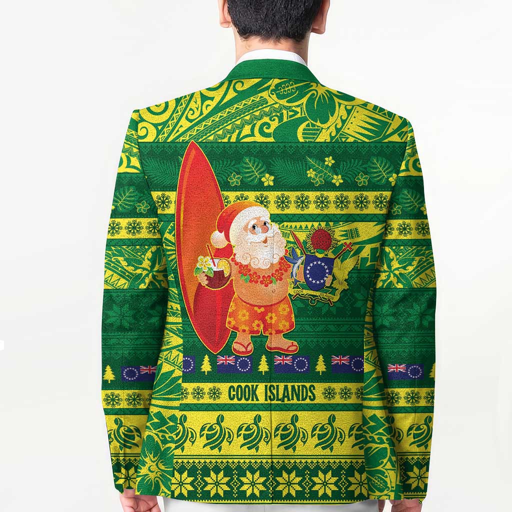 Cook Islands Christmas Blazer Surfing Santa Mere Kiritimiti - Polynesian Pride