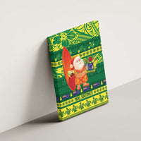 Cook Islands Christmas Canvas Wall Art Surfing Santa Mere Kiritimiti - Polynesian Pride