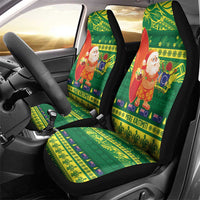 Cook Islands Christmas Car Seat Cover Surfing Santa Mere Kiritimiti - Polynesian Pride