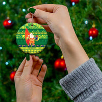 Cook Islands Christmas Ceramic Ornament Surfing Santa Mere Kiritimiti - Polynesian Pride