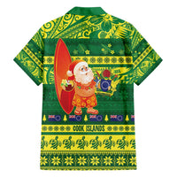 Cook Islands Christmas Family Matching Summer Maxi Dress and Hawaiian Shirt Surfing Santa Mere Kiritimiti - Polynesian Pride