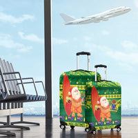 Cook Islands Christmas Luggage Cover Surfing Santa Mere Kiritimiti - Polynesian Pride