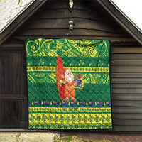 Cook Islands Christmas Quilt Surfing Santa Mere Kiritimiti - Polynesian Pride