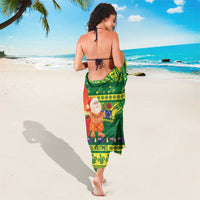 Cook Islands Christmas Sarong Surfing Santa Mere Kiritimiti - Polynesian Pride