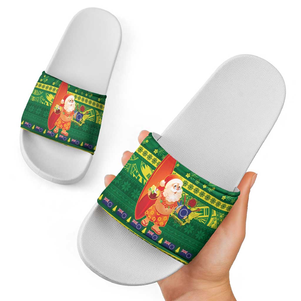 Cook Islands Christmas Slide Sandals Surfing Santa Mere Kiritimiti - Polynesian Pride