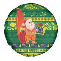 Cook Islands Christmas Spare Tire Cover Surfing Santa Mere Kiritimiti - Polynesian Pride