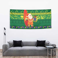 Cook Islands Christmas Tapestry Surfing Santa Mere Kiritimiti - Polynesian Pride