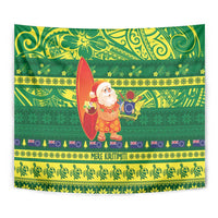 Cook Islands Christmas Tapestry Surfing Santa Mere Kiritimiti - Polynesian Pride