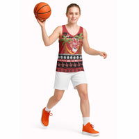 French Polynesia Christmas Basketball Jersey Tiare Chilling Santa Oaoa I teie Noera - Polynesian Pride