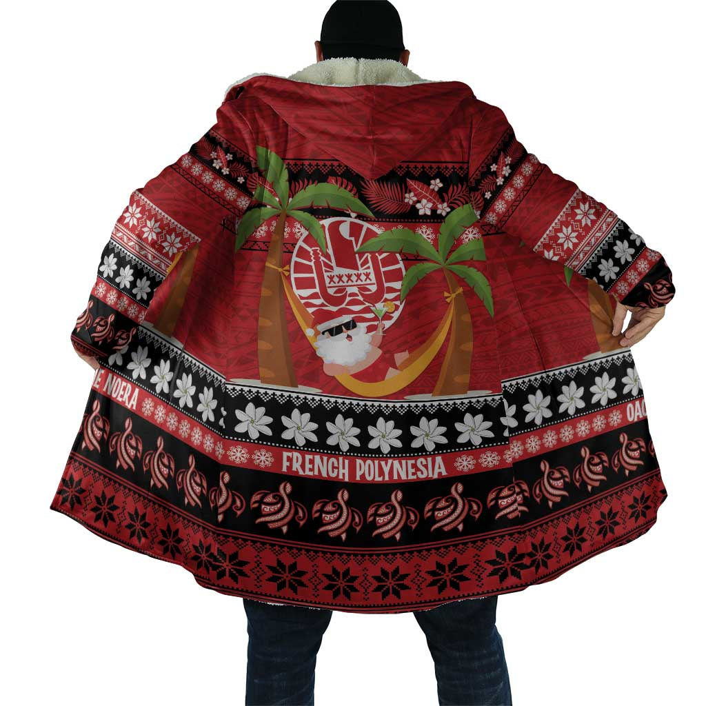 French Polynesia Christmas Cloak Tiare Chilling Santa Oaoa I teie Noera - Polynesian Pride