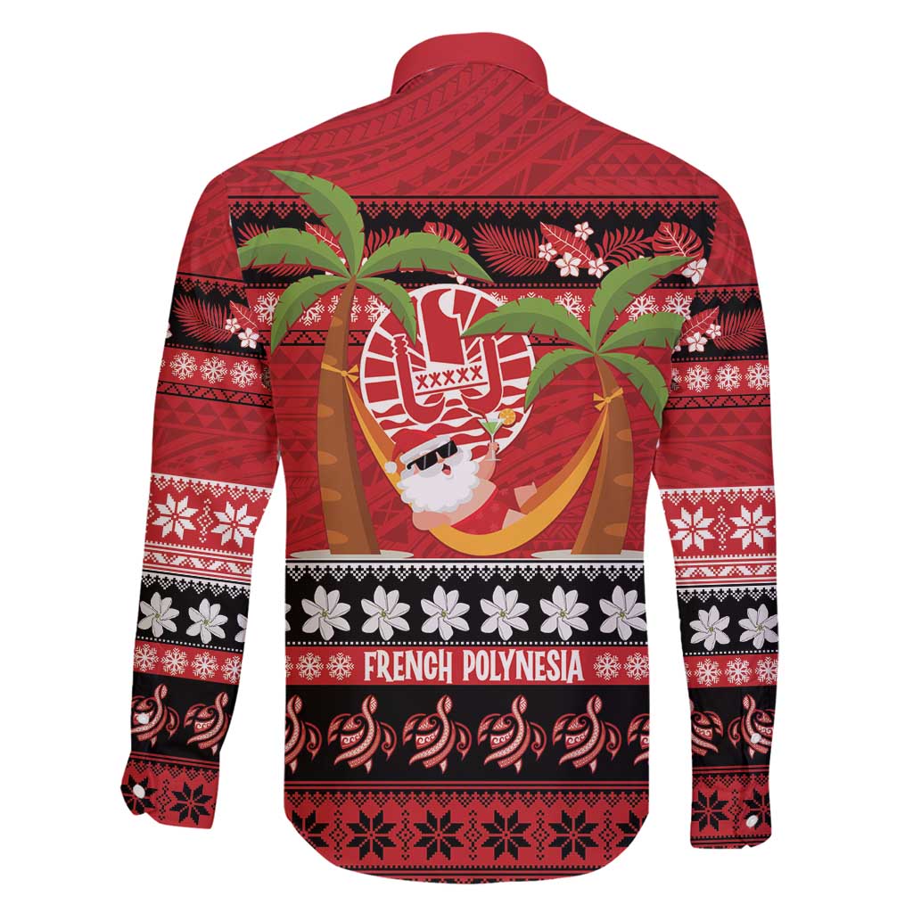 French Polynesia Christmas Family Matching Puletasi and Hawaiian Shirt Tiare Chilling Santa Oaoa I teie Noera - Polynesian Pride