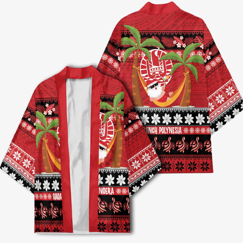 French Polynesia Christmas Kimono Tiare Chilling Santa Oaoa I teie Noera - Polynesian Pride