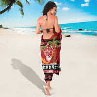 French Polynesia Christmas Sarong Tiare Chilling Santa Oaoa I teie Noera - Polynesian Pride