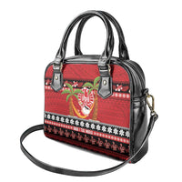 French Polynesia Christmas Shoulder Handbag Tiare Chilling Santa Oaoa I teie Noera - Polynesian Pride