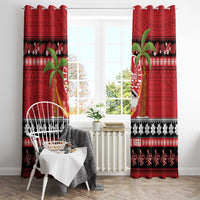 French Polynesia Christmas Window Curtain Tiare Chilling Santa Oaoa I teie Noera - Polynesian Pride