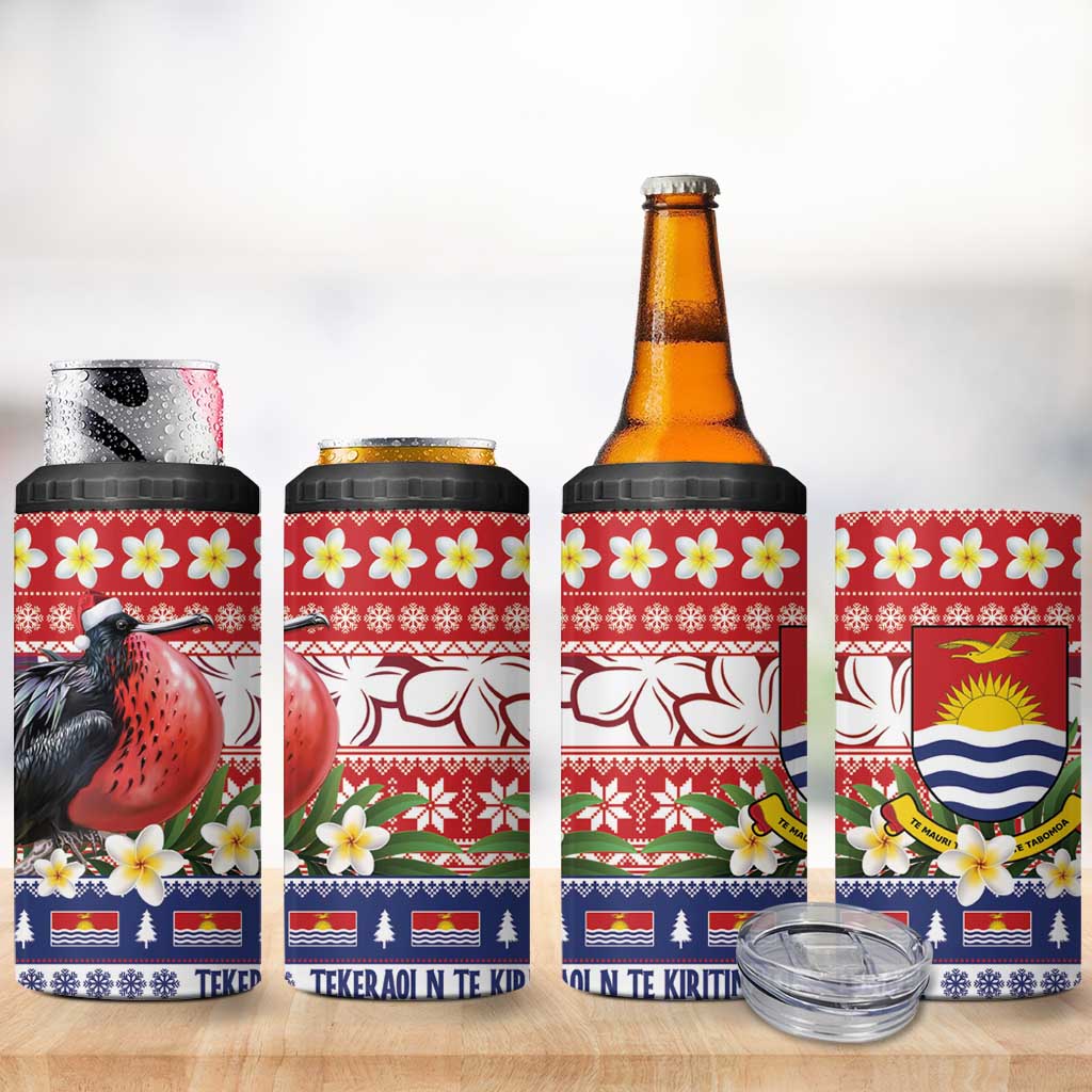 Kiribati Christmas 4 in 1 Can Cooler Tumbler Frigatebird Santa Tekeraoi n te Kiritimati - Polynesian Pride