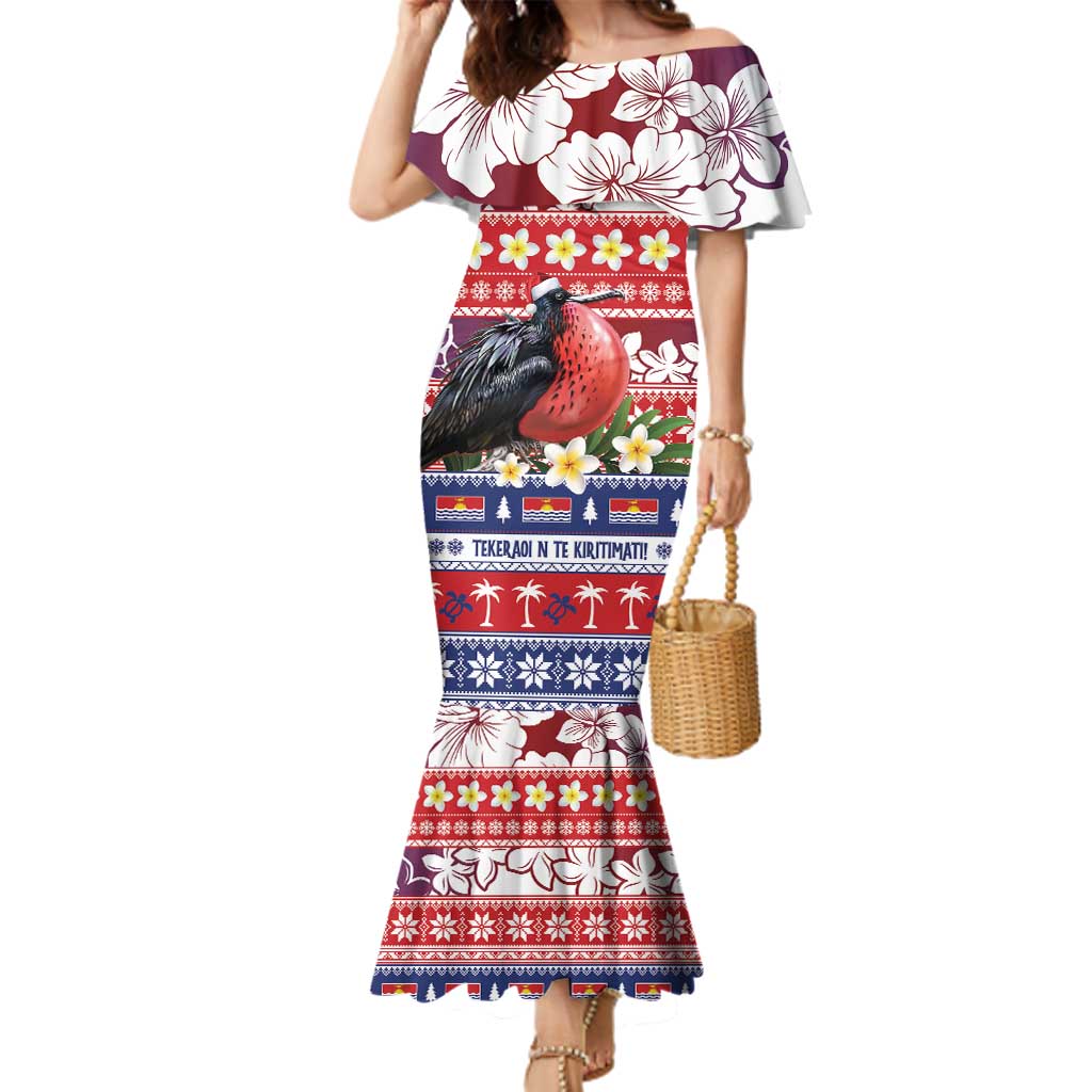Kiribati Christmas Family Matching Mermaid Dress and Hawaiian Shirt Frigatebird Santa Tekeraoi n te Kiritimati - Polynesian Pride