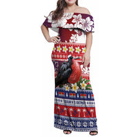 Kiribati Christmas Family Matching Off Shoulder Maxi Dress and Hawaiian Shirt Frigatebird Santa Tekeraoi n te Kiritimati - Polynesian Pride