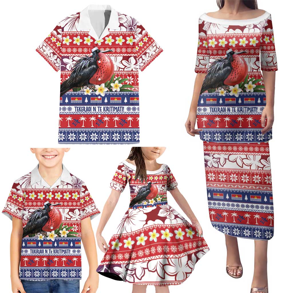 Kiribati Christmas Family Matching Puletasi and Hawaiian Shirt Frigatebird Santa Tekeraoi n te Kiritimati - Polynesian Pride