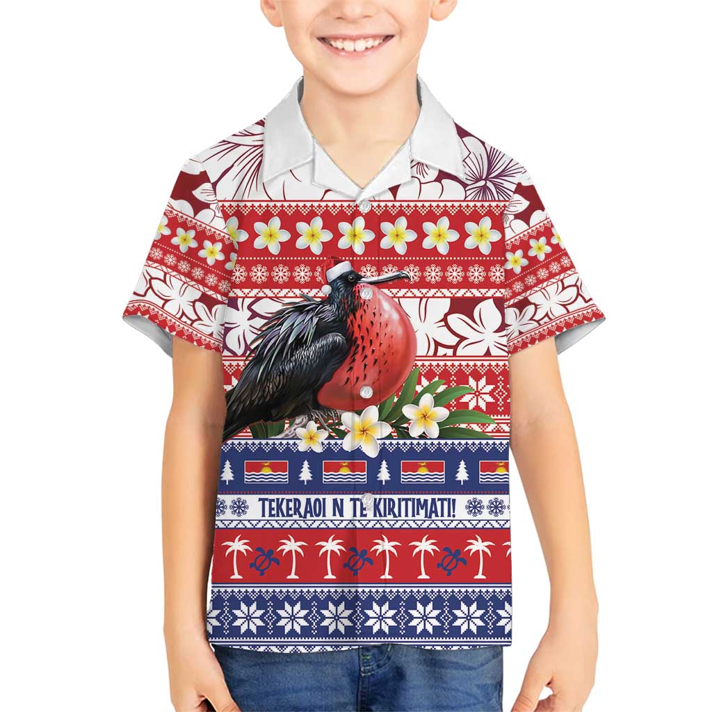 Kiribati Christmas Family Matching Summer Maxi Dress and Hawaiian Shirt Frigatebird Santa Tekeraoi n te Kiritimati - Polynesian Pride