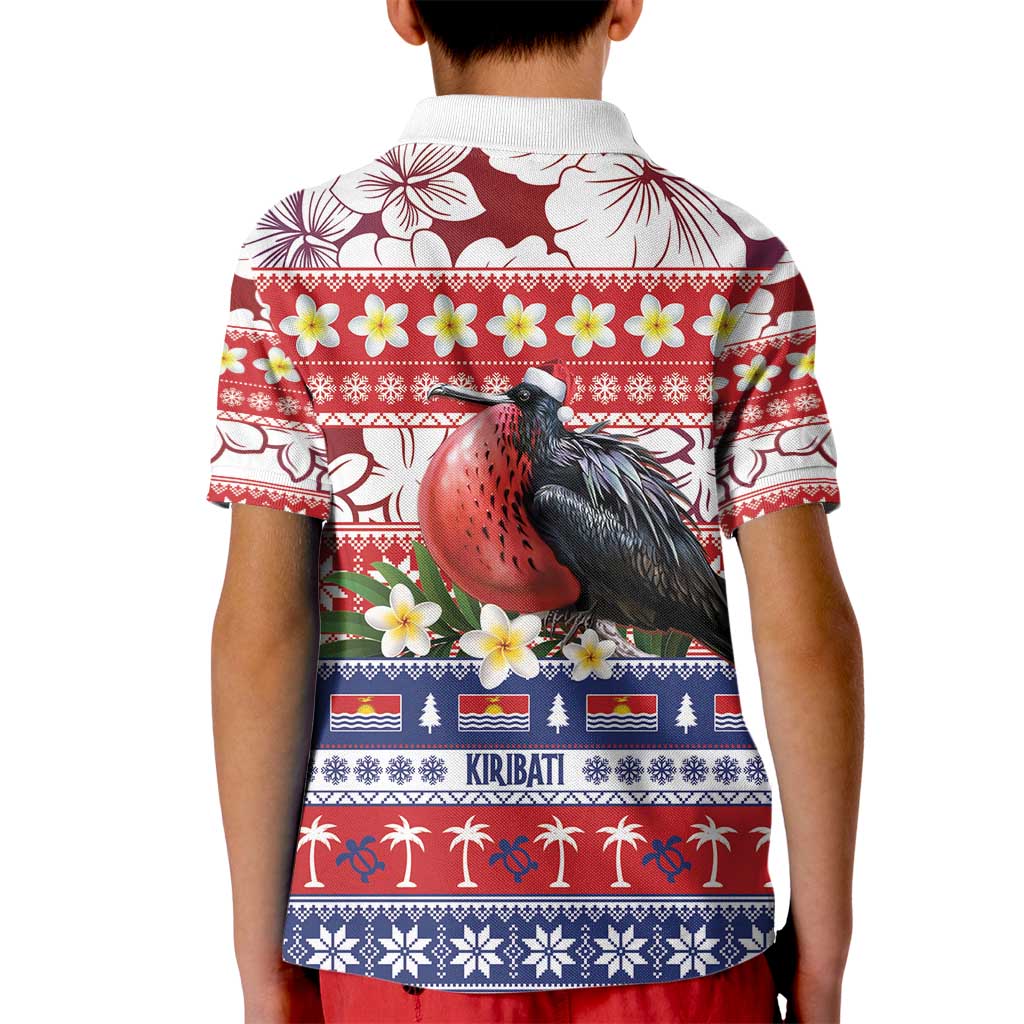 Kiribati Christmas Kid Polo Shirt Frigatebird Santa Tekeraoi n te Kiritimati - Polynesian Pride