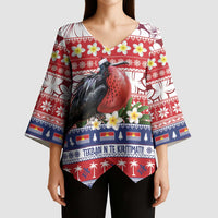 Kiribati Christmas Kimono Sleeve Blouse Frigatebird Santa Tekeraoi n te Kiritimati - Polynesian Pride