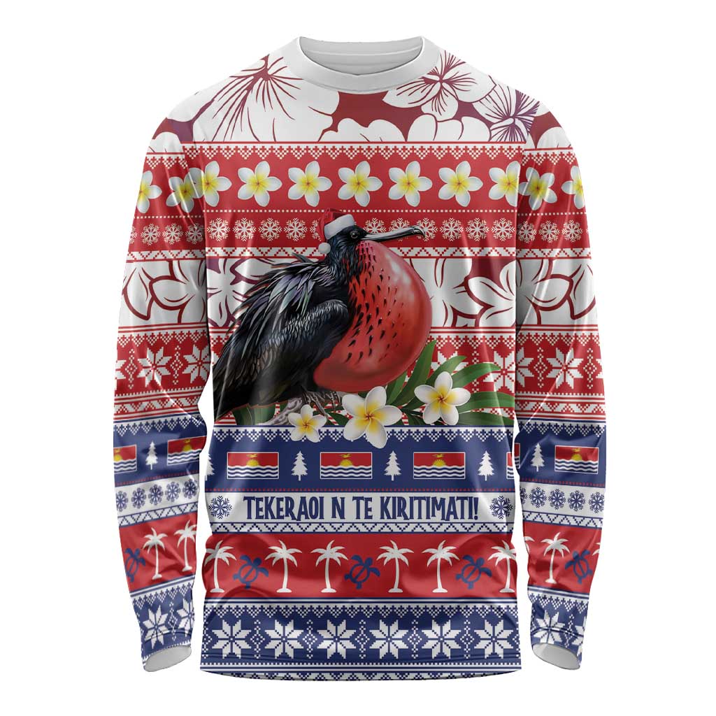 Kiribati Christmas Long Sleeve Shirt Frigatebird Santa Tekeraoi n te Kiritimati - Polynesian Pride