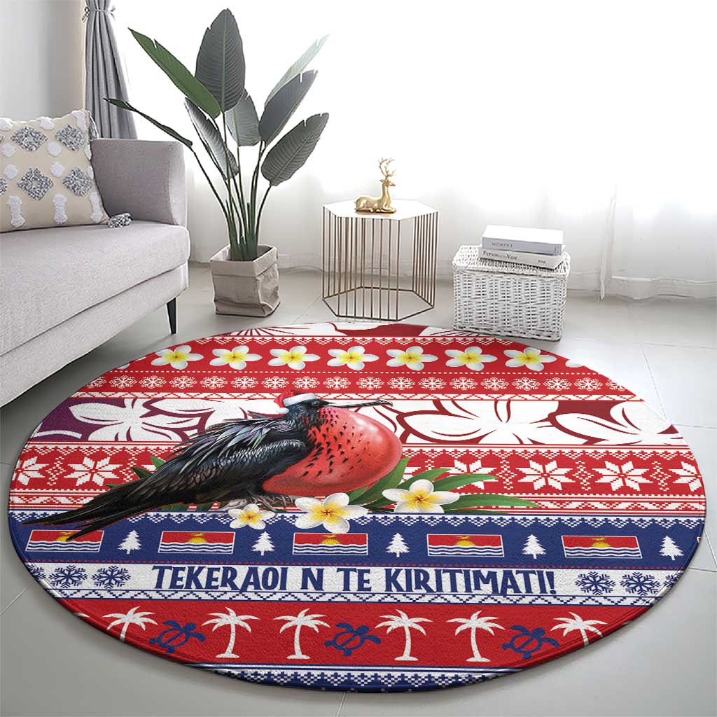 Kiribati Christmas Round Carpet Frigatebird Santa Tekeraoi n te Kiritimati - Polynesian Pride