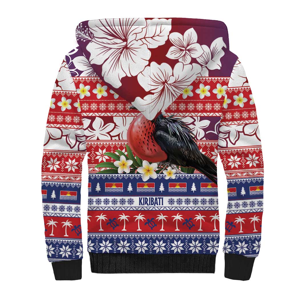 Kiribati Christmas Sherpa Hoodie Frigatebird Santa Tekeraoi n te Kiritimati - Polynesian Pride