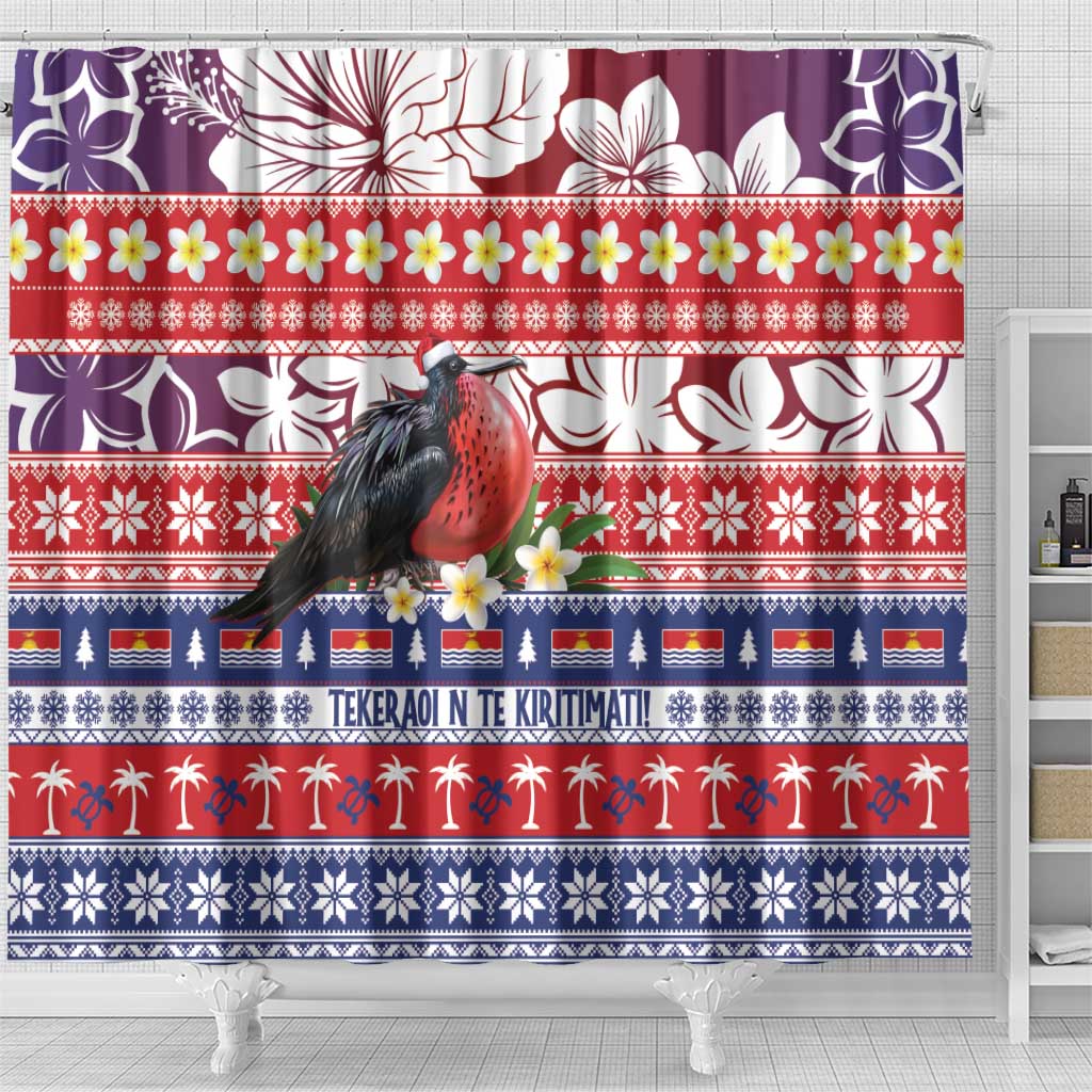 Kiribati Christmas Shower Curtain Frigatebird Santa Tekeraoi n te Kiritimati - Polynesian Pride