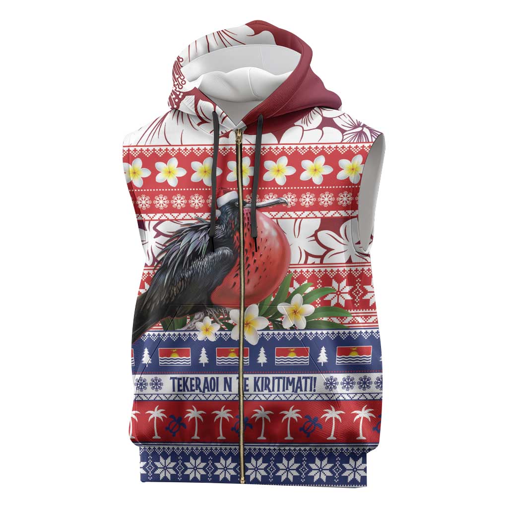 Kiribati Christmas Sleeveless Zip Hoodie Frigatebird Santa Tekeraoi n te Kiritimati - Polynesian Pride