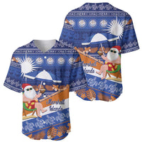 Marshall Islands Christmas Baseball Jersey Beachy Santa Monono ilo raaneoan Nejin - Polynesian Pride