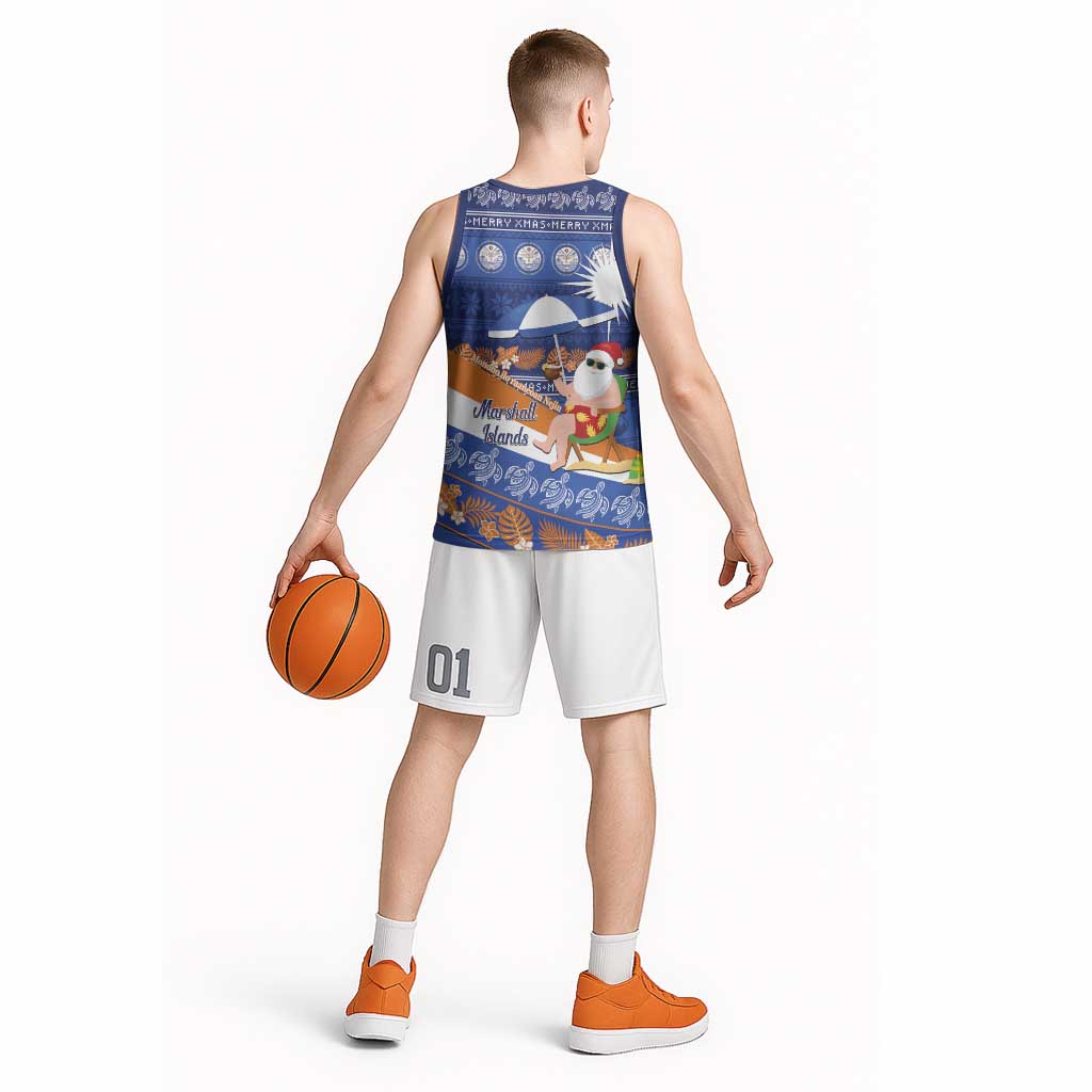 Marshall Islands Christmas Basketball Jersey Beachy Santa Monono ilo raaneoan Nejin - Polynesian Pride