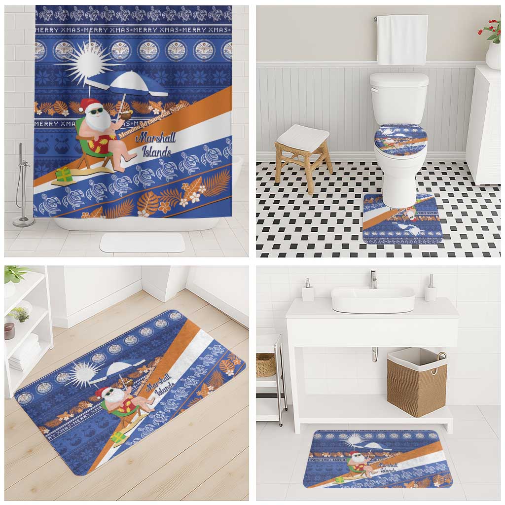 Marshall Islands Christmas Bathroom Set Beachy Santa Monono ilo raaneoan Nejin - Polynesian Pride