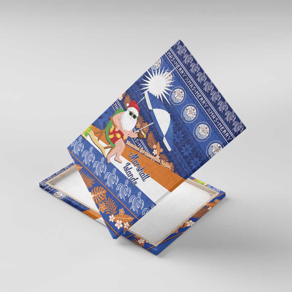 Marshall Islands Christmas Canvas Wall Art Beachy Santa Monono ilo raaneoan Nejin - Polynesian Pride