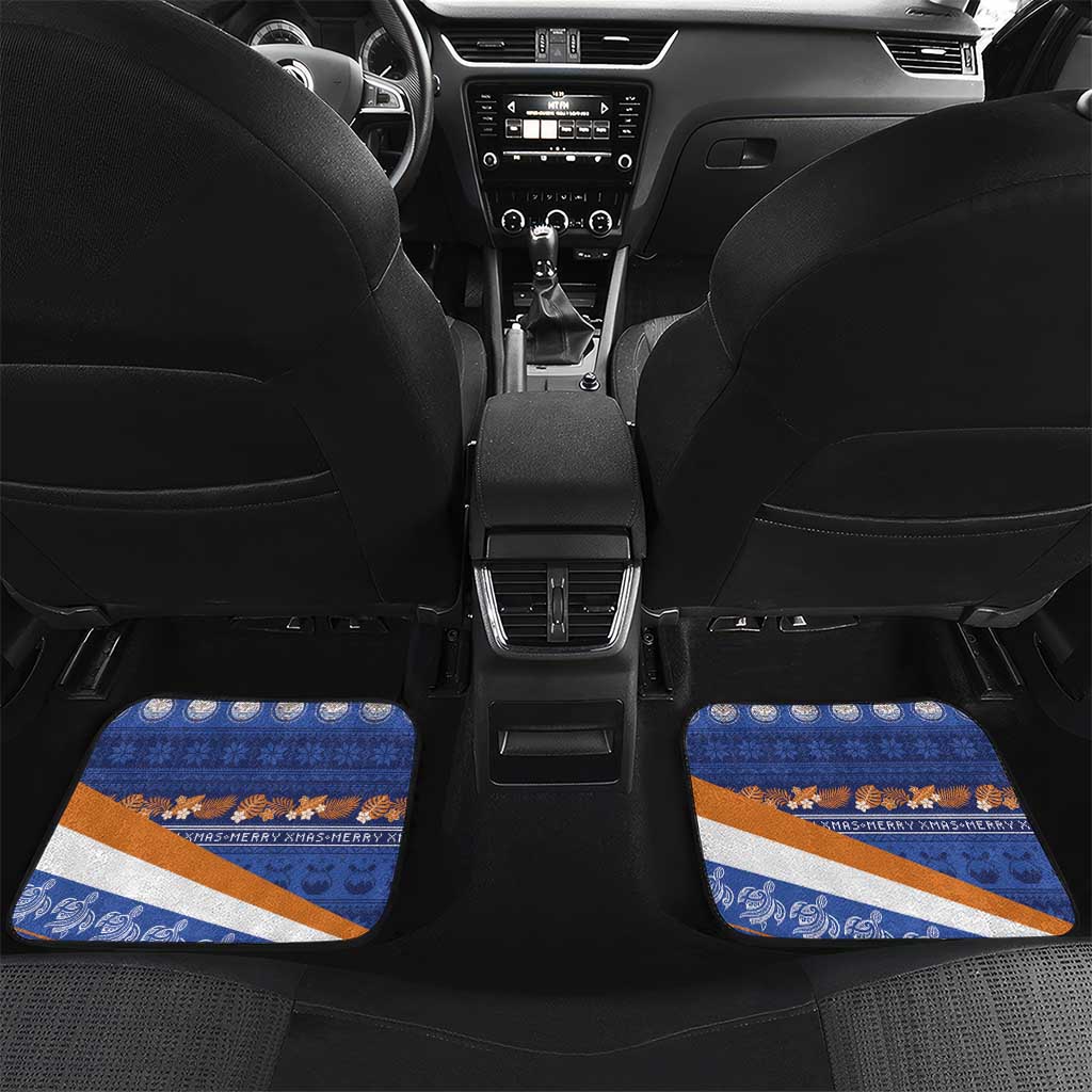 Marshall Islands Christmas Car Mats Beachy Santa Monono ilo raaneoan Nejin - Polynesian Pride