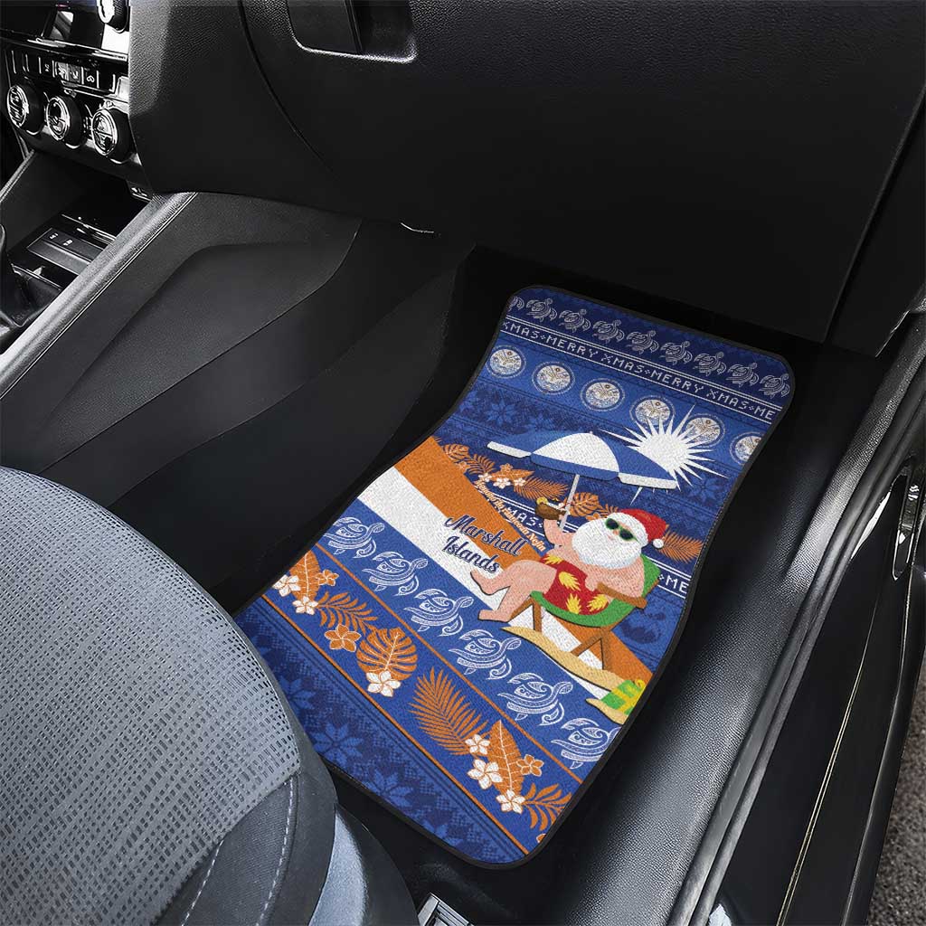 Marshall Islands Christmas Car Mats Beachy Santa Monono ilo raaneoan Nejin - Polynesian Pride