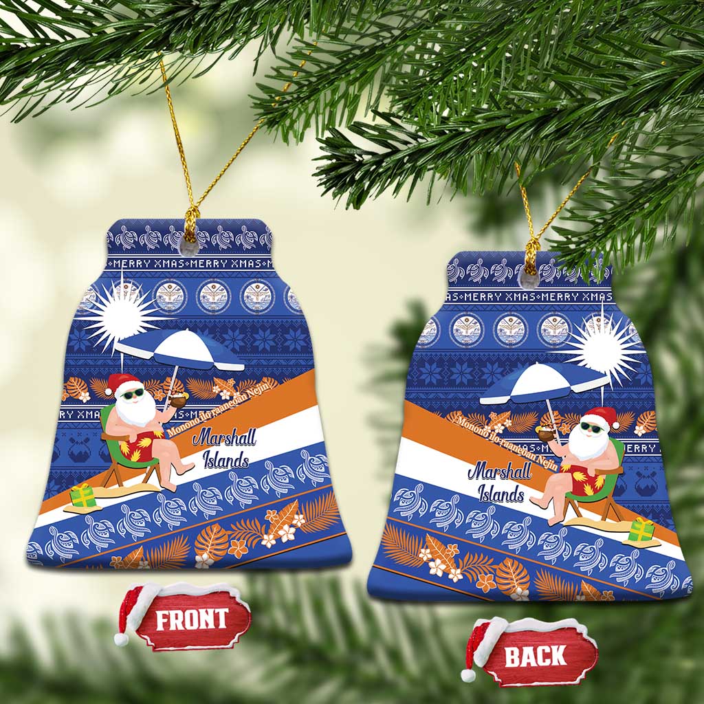 Marshall Islands Christmas Ceramic Ornament Beachy Santa Monono ilo raaneoan Nejin - Polynesian Pride