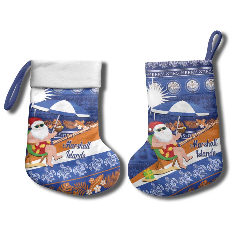Marshall Islands Christmas Stocking Beachy Santa Monono ilo raaneoan Nejin - Polynesian Pride