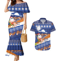 Marshall Islands Christmas Couples Matching Mermaid Dress and Hawaiian Shirt Beachy Santa Monono ilo raaneoan Nejin - Polynesian Pride