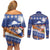 Marshall Islands Christmas Couples Matching Off Shoulder Short Dress and Long Sleeve Button Shirt Beachy Santa Monono ilo raaneoan Nejin - Polynesian Pride