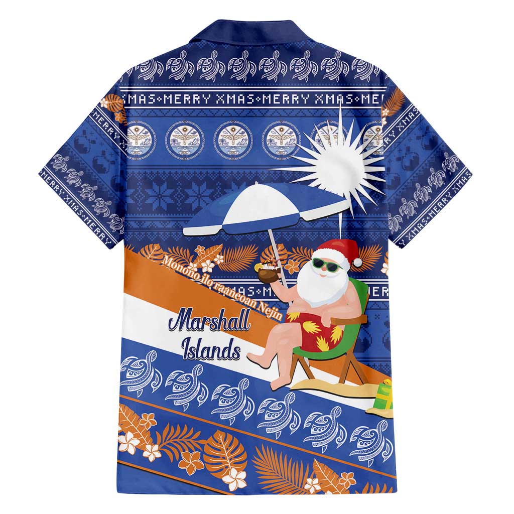 Marshall Islands Christmas Family Matching Long Sleeve Bodycon Dress and Hawaiian Shirt Beachy Santa Monono ilo raaneoan Nejin - Polynesian Pride