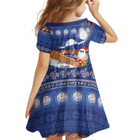 Marshall Islands Christmas Family Matching Short Sleeve Bodycon Dress and Hawaiian Shirt Beachy Santa Monono ilo raaneoan Nejin - Polynesian Pride