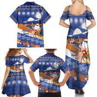 Marshall Islands Christmas Family Matching Summer Maxi Dress and Hawaiian Shirt Beachy Santa Monono ilo raaneoan Nejin - Polynesian Pride
