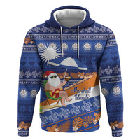 Marshall Islands Christmas Hoodie Beachy Santa Monono ilo raaneoan Nejin - Polynesian Pride