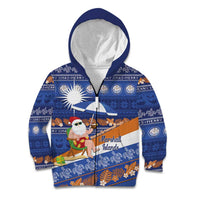 Marshall Islands Christmas Kid Hoodie Beachy Santa Monono ilo raaneoan Nejin - Polynesian Pride