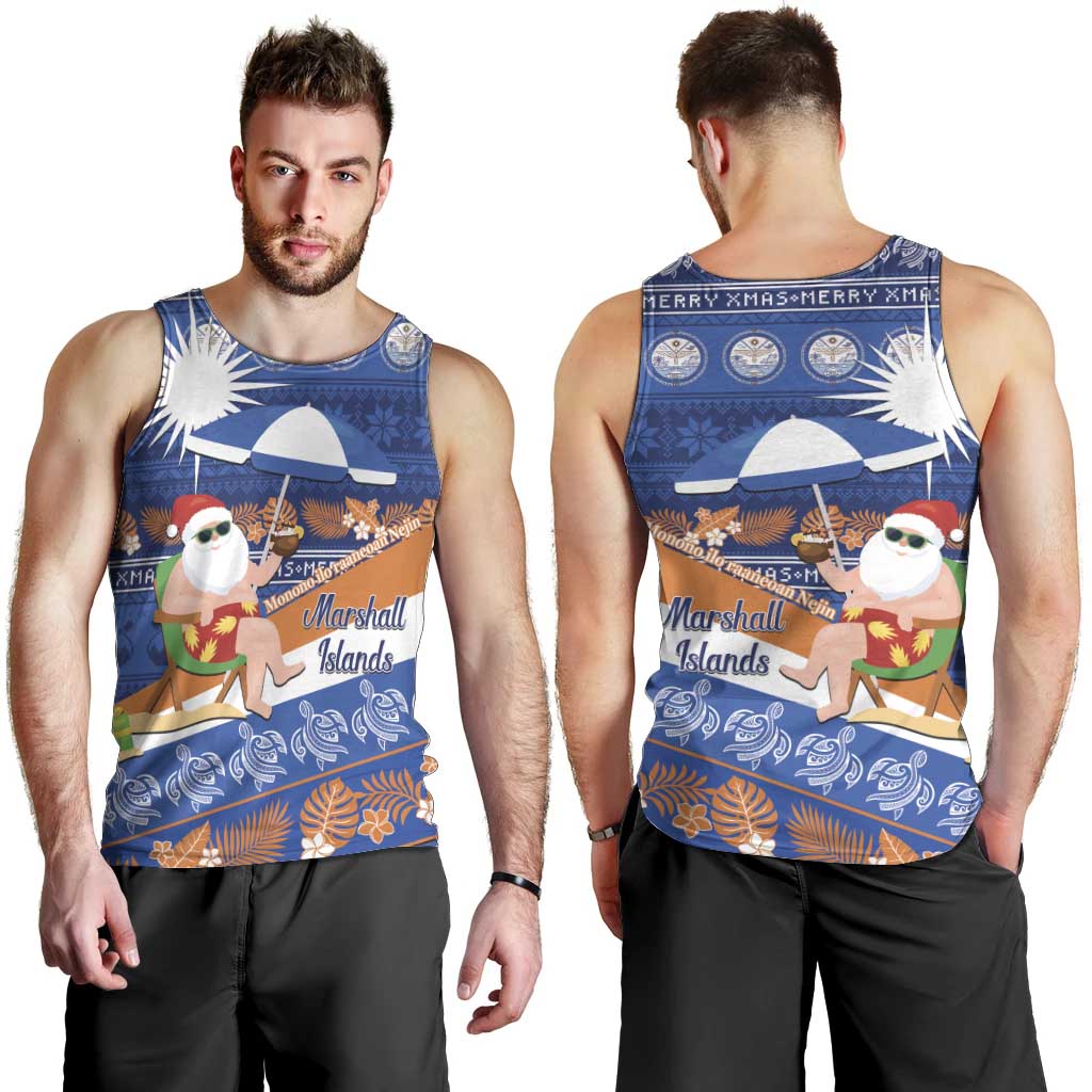 Marshall Islands Christmas Men Tank Top Beachy Santa Monono ilo raaneoan Nejin - Polynesian Pride