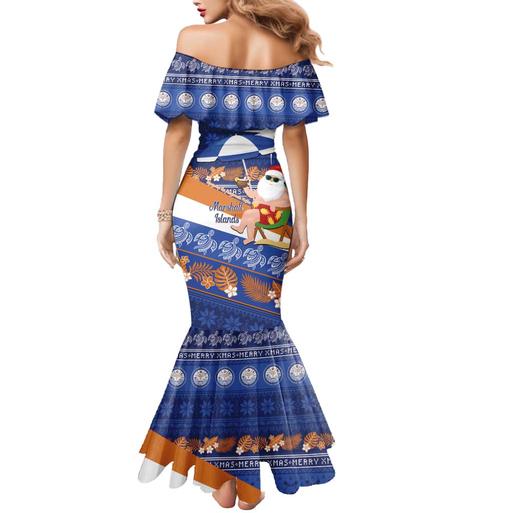 Marshall Islands Christmas Mermaid Dress Beachy Santa Monono ilo raaneoan Nejin - Polynesian Pride