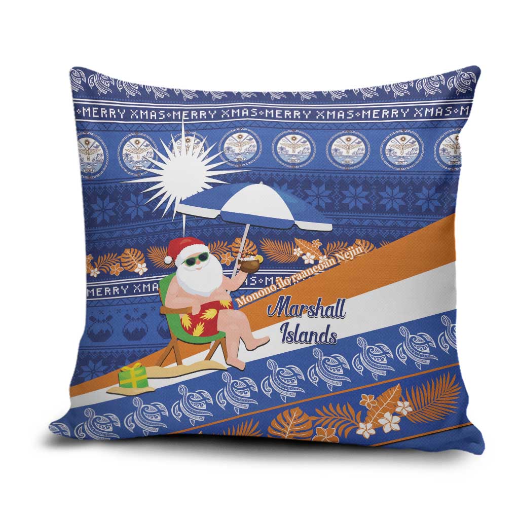 Marshall Islands Christmas Pillow Cover Beachy Santa Monono ilo raaneoan Nejin - Polynesian Pride