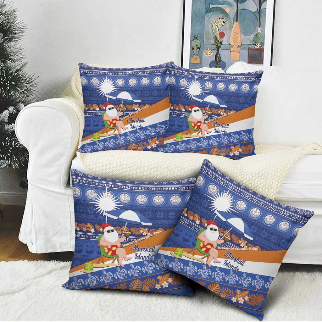 Marshall Islands Christmas Pillow Cover Beachy Santa Monono ilo raaneoan Nejin - Polynesian Pride